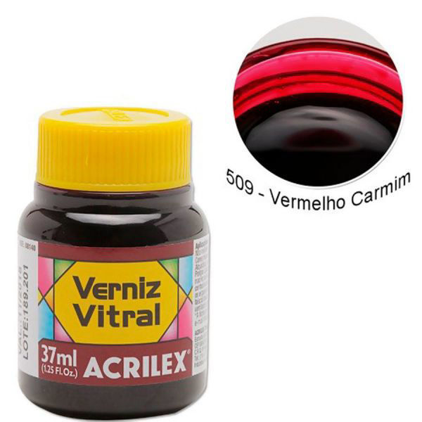 Barniz vitral acrilex 37 ml Rojo Carmin