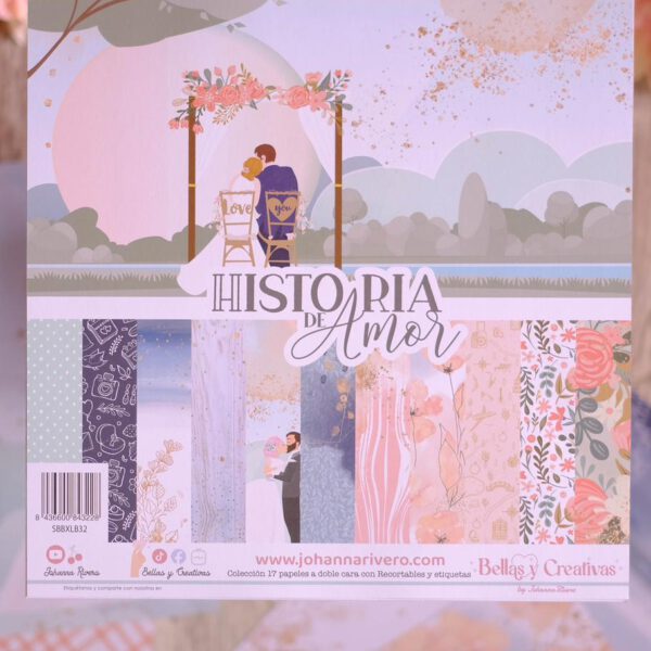 Decorative set paper, 17 sheets / Colección 17 Papeles, 30,5 X 30,5 CMS Historia de Amor
