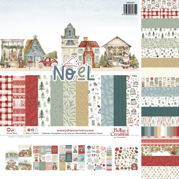 Decorative set paper, 24 sheets / Colección 24 Papeles, 30,5 X 30,5 CMS NOEL
